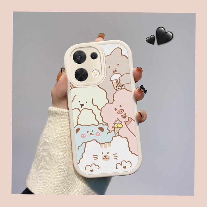适用OPPOReno8手机壳ins风新款opopreno8卡通可爱女ooporeno8个性软硅胶0pp0reno8手机套动漫全包PGBM10皮纹