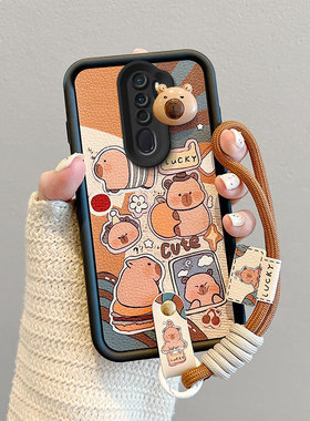 适用OPPO A5 2020手机壳卡皮巴拉opop A9 2020男女皮纹煤球oppi a52020情侣卡通可爱女oopp a92020保护套日韩