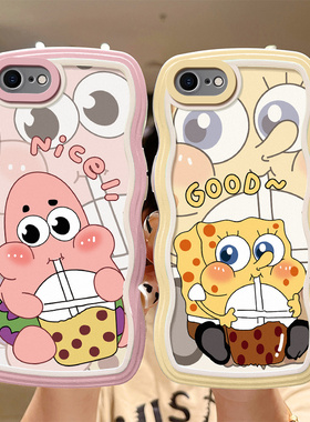 适用苹果6Splus手机壳卡通海绵宝宝a1524软硅胶iphone6s保护套ins风简约a1549搞怪新款女生pg6可爱学生平果6