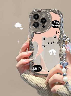 电镀小猫咪适用小米14pro手机壳civi3搞怪卡通学生mi11lite日韩可爱女。红米note11保护套ins高颜值12S软硅胶