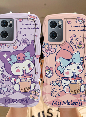 适用OPPO Reno7SE手机壳卡通波浪PFCM00简约日韩女opopreno7se保护套0pporeno7se可爱学生reni7se库洛米网红