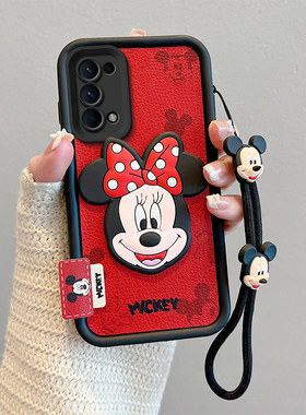 适用realme真我Narzo30Pro5G手机壳卡通可爱皮纹公仔米奇动漫图案立体趣味外壳