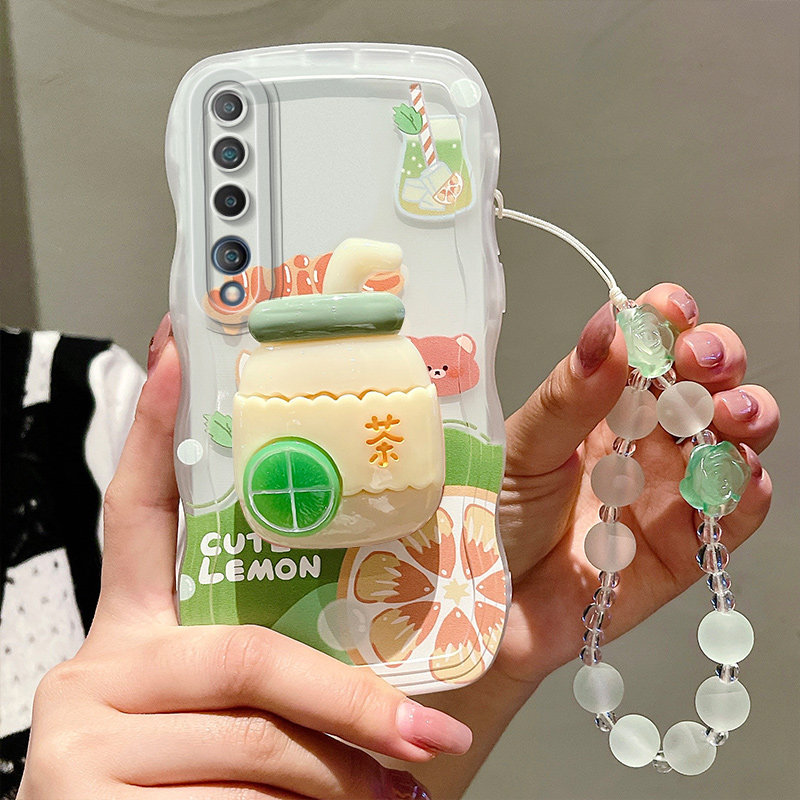 适用小米10手机壳少女小清新xiaomi10s保护套ins风日韩可爱女生M2102J2SC软硅胶ml10网红柠檬支架。米十s手链