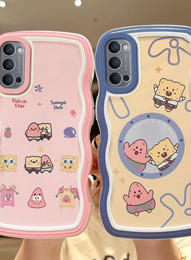 适用于OPPOReno4手机壳卡通波浪纹opopreno4动漫新款pdpm00硅胶日韩男女reon4全包防摔0pporeno45g保护套可爱
