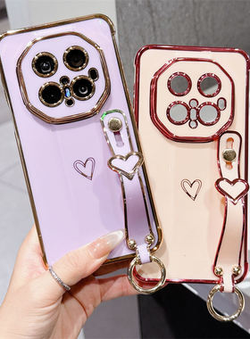 爱心电镀适用GooglePixel10pro手机壳手腕带pixel9/Pixel7A支架谷歌Pixel8a日韩少女电镀防摔硅胶超薄防摔保