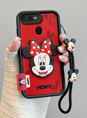 适用OPPOF9手机壳卡通可爱f9Pro皮纹公仔米奇动漫图案立体趣味外壳