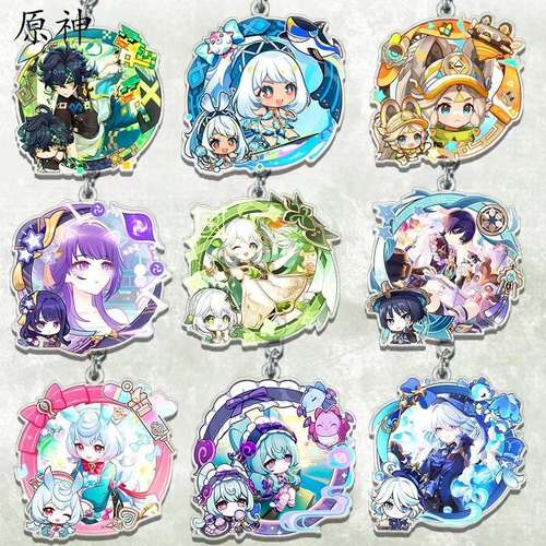 原神游戏周边钥匙扣散兵芙宁娜雷电纳西妲双面亚克力挂件生日礼物