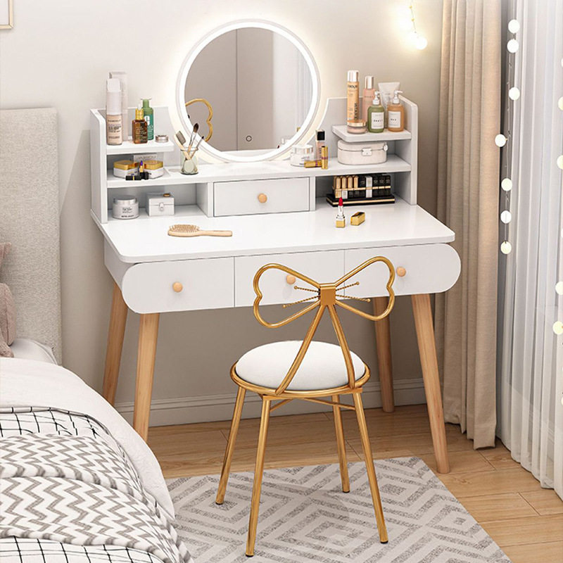梳妆台轻奢高级感化妆桌LED智能镜一体现代简约小户型卧室化妆台,收纳整理,书桌收纳置物架,淘宝优惠券,粉丝福利购,淘宝优惠卷