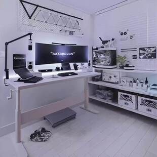 实木电脑桌台式家用升降电竞桌白色书桌写字桌卧室可升降桌收纳架