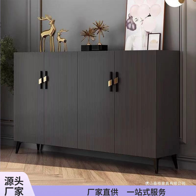 轻奢门口家用灰色橙色白色开扇储物鞋柜带腿时尚简约多功能门厅柜