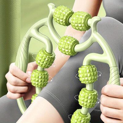 1Pcs 9-Wheel Fascia Muscle Roller, Cellulite Roller, Massage