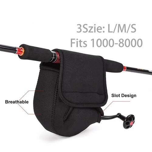 S/M/L Spinning Fishing Reel Cover Neoprene Wheel Protective