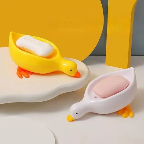 Random Soap Tray Self-draining Soap Rack Duck-shaped Creativ