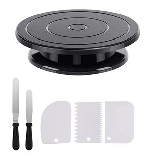 1/6pcs Cake Turntable Set with 2 Frosting Spatula 3 Icing Sm