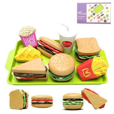 Children Hamburger Pretend Play Cooking Toys Set Mini Simula