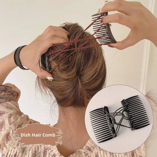 Vintage Creative Magic Hair Comb Elastic Rope Disc Hair Clip