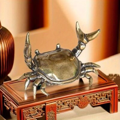 Pure Brass Crab Figurines Animal Statue Miniatures Copper Or