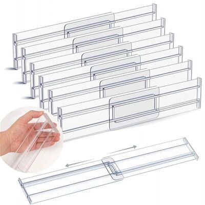 1/4/6pcs Drawer Dividers Organizers Adjustable Clear Plastic