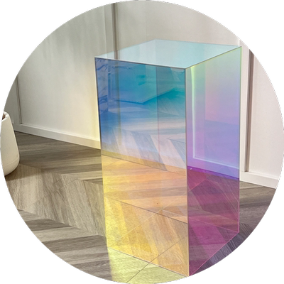 炫彩亚克力展示台定制陈列台装饰中岛流水台摄影拍照直播道具地台