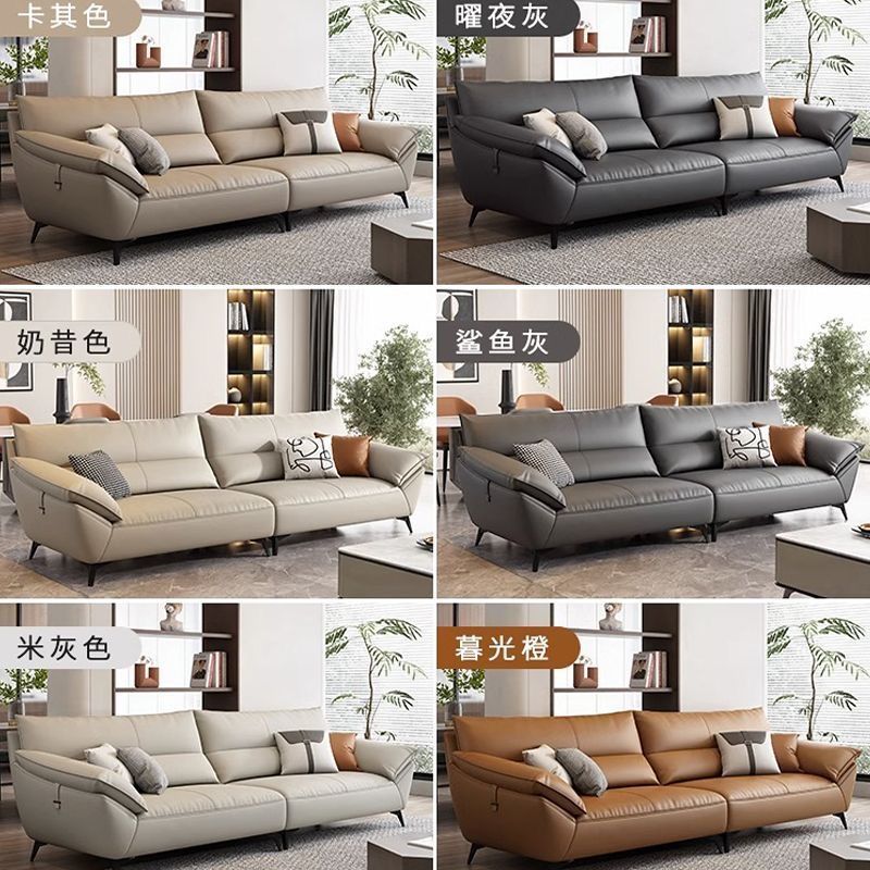 歌拉蒂亚意式轻奢真皮沙发现代简约直排真皮小户型贵妃位客厅皮艺