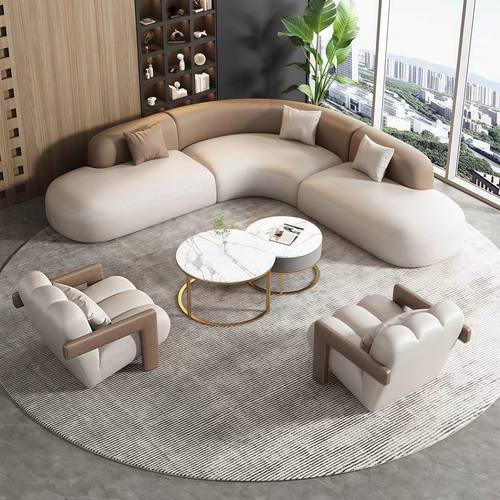酒店大堂网红沙发办公室休闲接待会客美容院沙发转角L型沙发组合