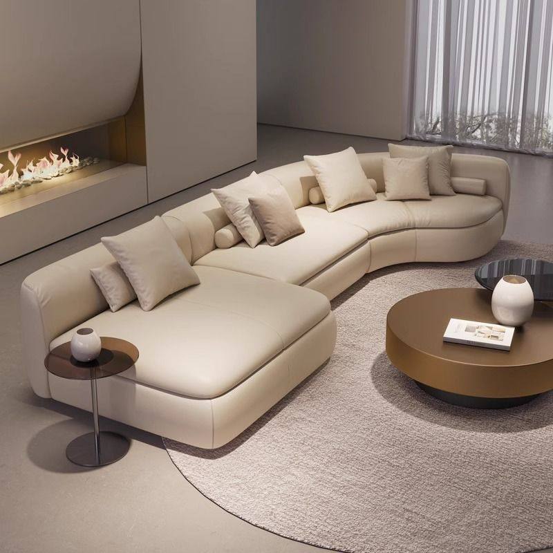 意式轻奢创意沙发高端酒店大堂美容院商用沙发办公室弧形沙发客厅