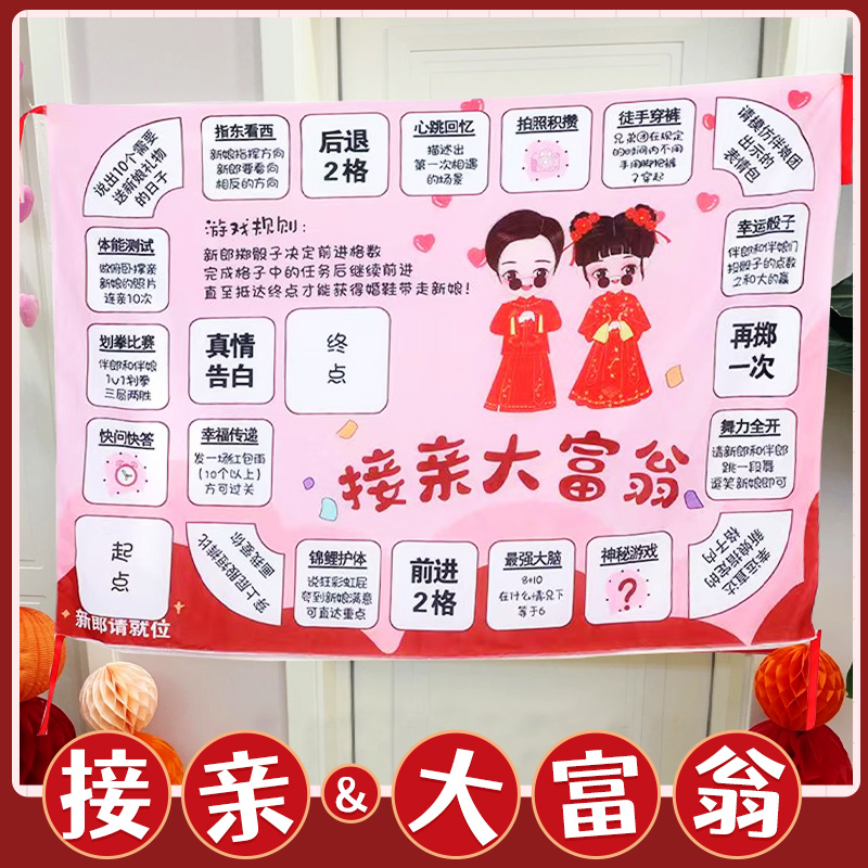 接亲大富翁游戏毯投掷筛子整蛊新郎伴郎结婚创意文明迎亲堵门套餐