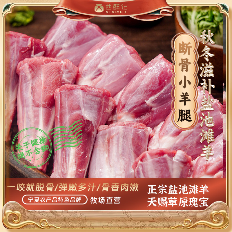 西鲜记正宗盐池滩羊空气炸锅烤法式断骨羊小腿 羊腿肉羊肉380g×2