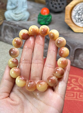 孟加拉超牛骨串传承蝌蚪文果冻冰料 满级文玩骨盘玩佛珠颗颗油润