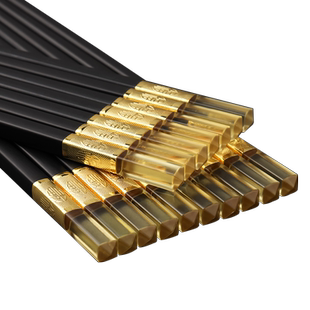 琥珀筷子合金筷家用高档轻奢商用酒店快子公筷防霉防滑耐高温黑色