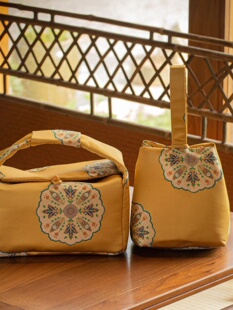 知舍织锦加厚茶事包中式宫廷风户外旅行便携式茶具收纳包壶包布艺