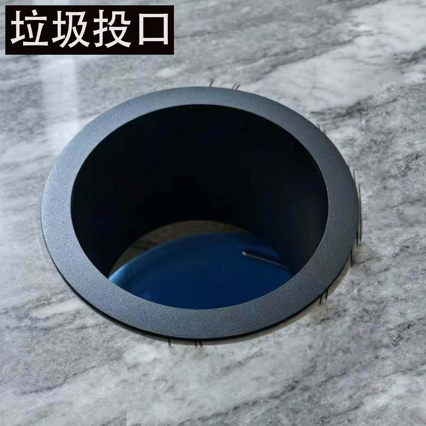 304不锈钢嵌入式垃圾口商场洗手台台面隐藏式投递口卫生间装饰口