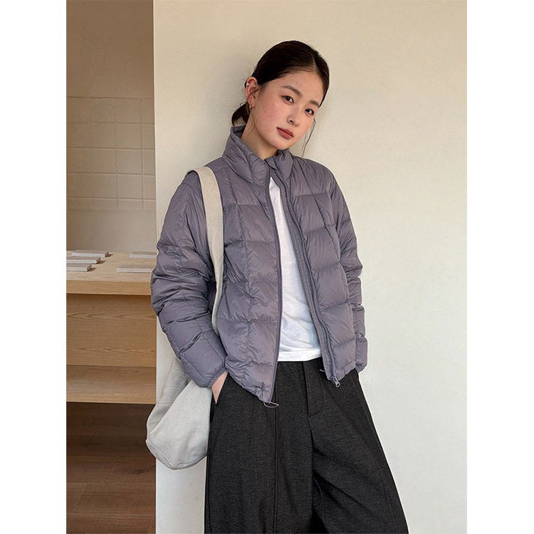 日系设计师topwhit韩迅 简约轻薄保暖百搭羽绒服女冬季新款白鸭绒