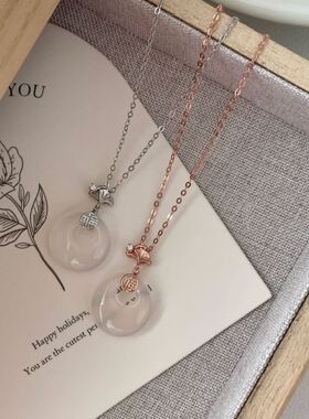 日系设计师topwhits银福字玉髓项链女日系复古小众设计高级感锁骨