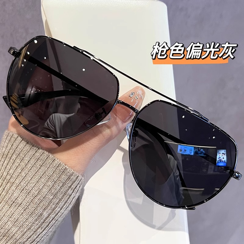法国Gentle Motto飞行员双梁偏光墨镜男款2024新款防紫外线带度数