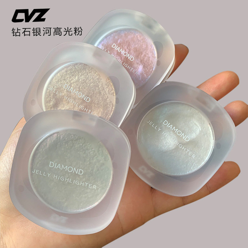 新款推荐CVZ钻石银河高光粉自然立体修容珠光闪粉高光粉饼提亮