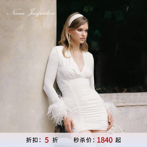 NanaJacqueline毛毛袖连衣裙