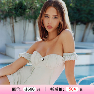 含胸垫 甄选3折 NanaJacqueline一字肩连衣裙莫代尔上衣套装