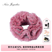NanaJacqueline弹力缎面雪纺花朵发圈女新款 气质减龄百搭发饰头饰
