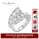 NanaJacqueline新款 Satin Shadows圆钻搭方钻交叉立体开口戒指女