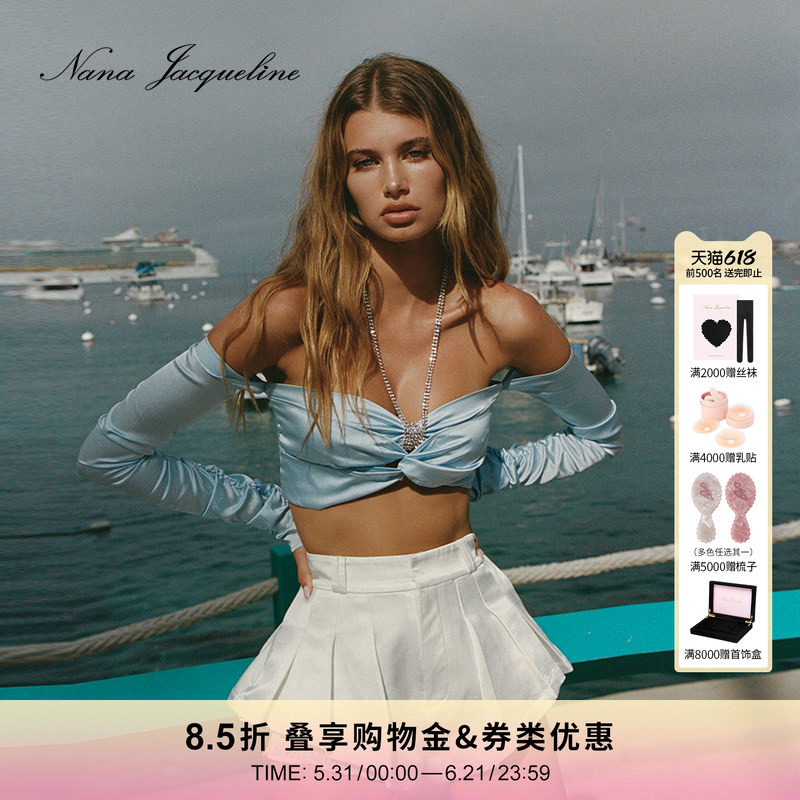 NanaJacqueline宽松褶皱高腰蕾丝裙裤女原创设计时尚休闲百搭短裤