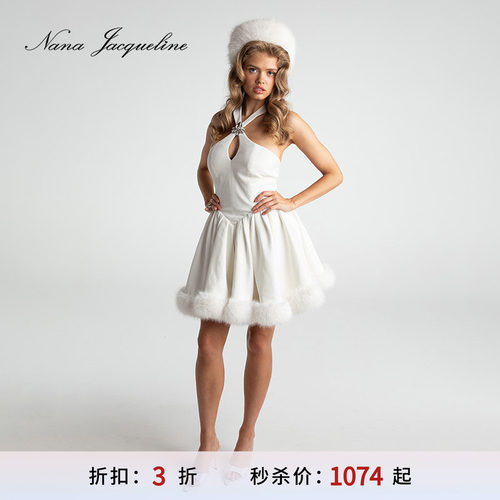 NanaJacqueline连衣裙丝绒挂脖