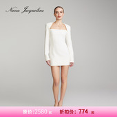 甄选3折 NanaJacqueline张柏芝同款 垫肩捏褶西装 连衣裙长袖 短裙