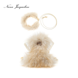 NanaJacqueline宠物牵引绳背心式网眼透气环保皮草猫咪小型犬遛弯