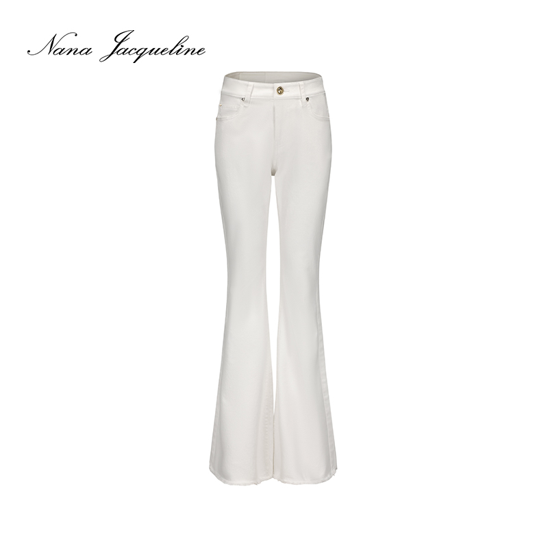 NanaJacqueline微喇紧身牛仔裤