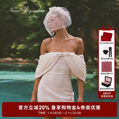 明星同款 NanaJacqueline一字肩蝴蝶结连衣裙抽褶弹力性感短裙