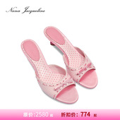 女可爱俏皮 蝴蝶结复古33mm单鞋 甄选3折 NanaJacqueline拼色拖鞋