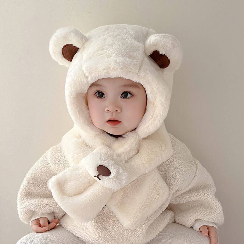 儿童秋冬帽子围巾一体宝