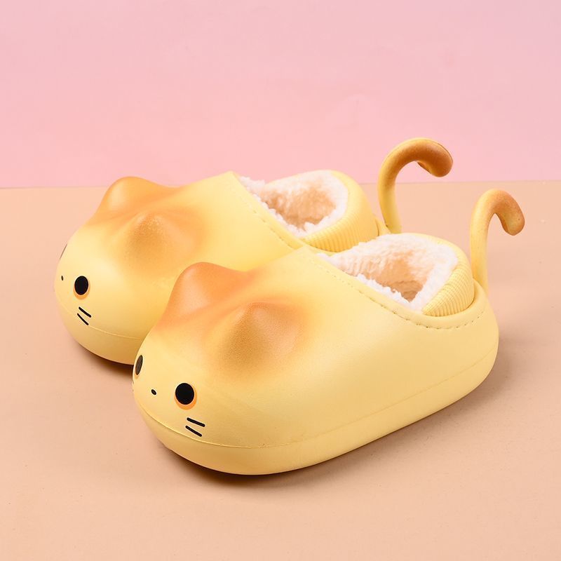 可爱小猫儿童棉拖鞋女秋