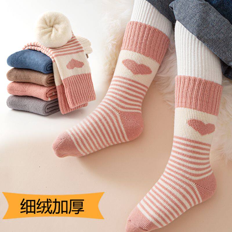 女童袜子冬季加厚加绒儿